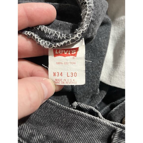 Vintage Levi’s 501-0660 90s Button Fly Black Denim USA 34W READ - Picture 6 of 11